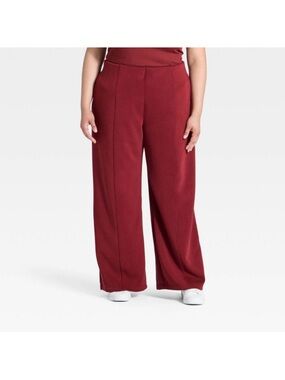 a new day Wide-Leg Ponte Pants in Wine